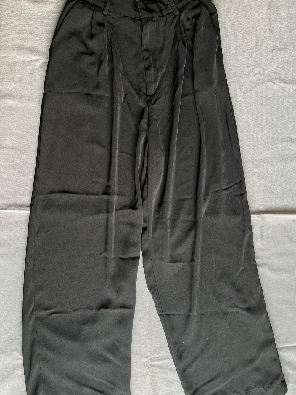 Black Men's Wide-Leg Dress Pants